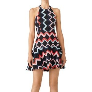Parker Zigzag Leona Fit & Flare Mini Dress